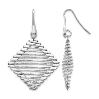 Leslie's Sterling Silver Rhodium-plated Shepherd Hook Earrings