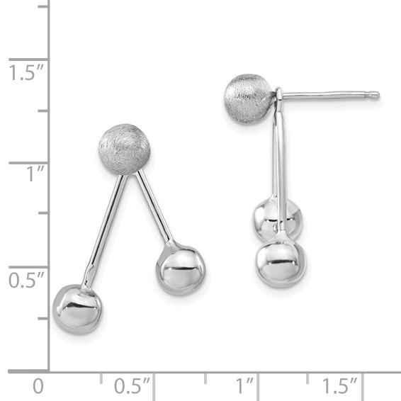 Leslie's Sterling Silver Polished & Brushed Dangle Earrings