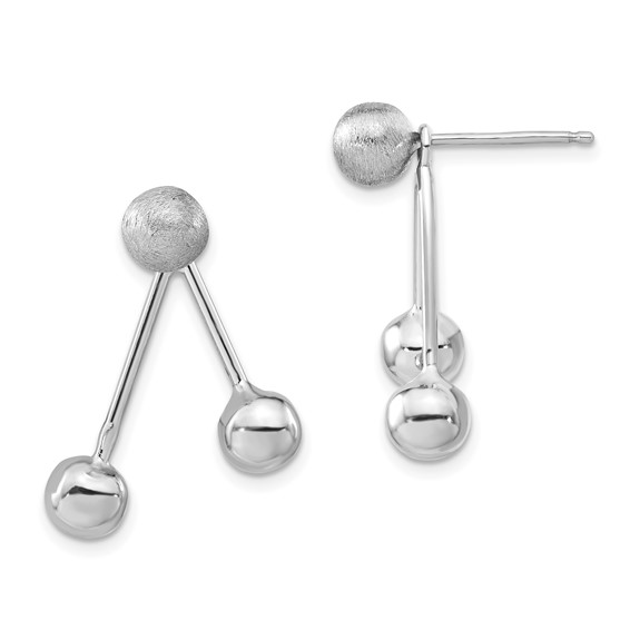 Leslie's Sterling Silver Polished & Brushed Dangle Earrings