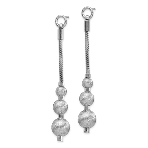 Leslie's Sterling Silver Polished & Brushed 3 Bead Dangle Earrings