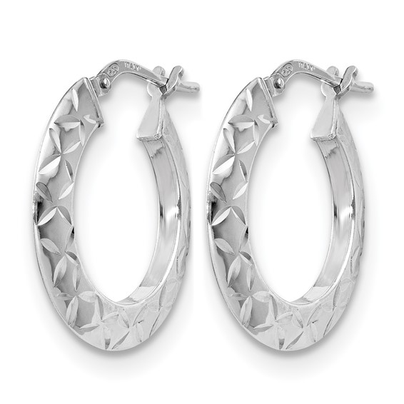 Leslie's Sterling Silver Polished and Diamond-cut Hoop Earrings