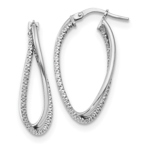 Sterling Silver Polished & Textured Fancy Earrings