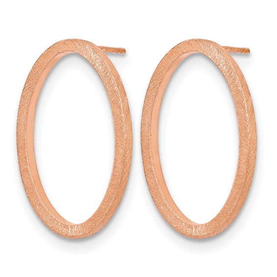 Leslie's Sterling Silver Rose-tone Oval Earrings