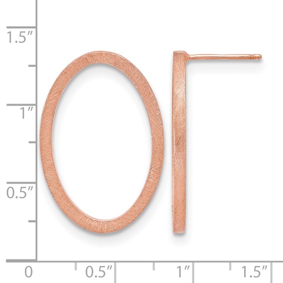 Leslie's Sterling Silver Rose-tone Oval Earrings