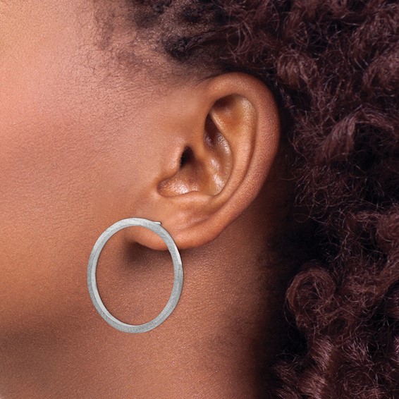 Leslie's Sterling Silver Rhodium Round Earrings