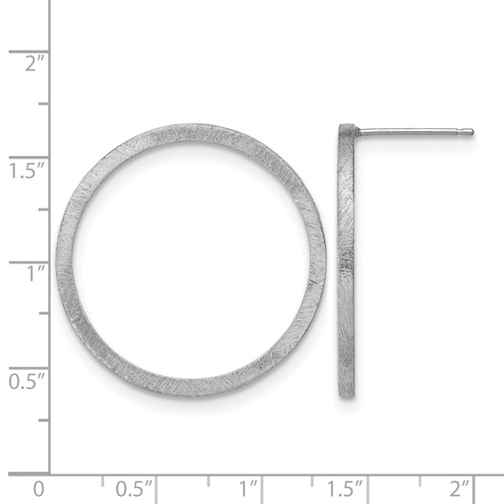 Leslie's Sterling Silver Rhodium Round Earrings