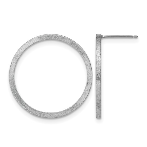 Leslie's Sterling Silver Rhodium Round Earrings