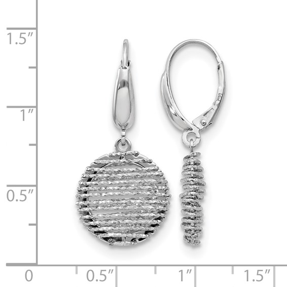 Leslie's SS RH-plated Polished D/C Open Center Leverback Earrings