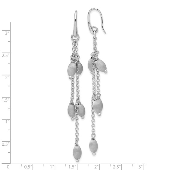 Leslie's Sterling Silver & Textured Beads Triple Strand Dangle Earrings