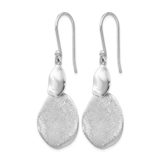 Leslie's Sterling Silver Radiant Essence Polished Textured Dangle Earrings