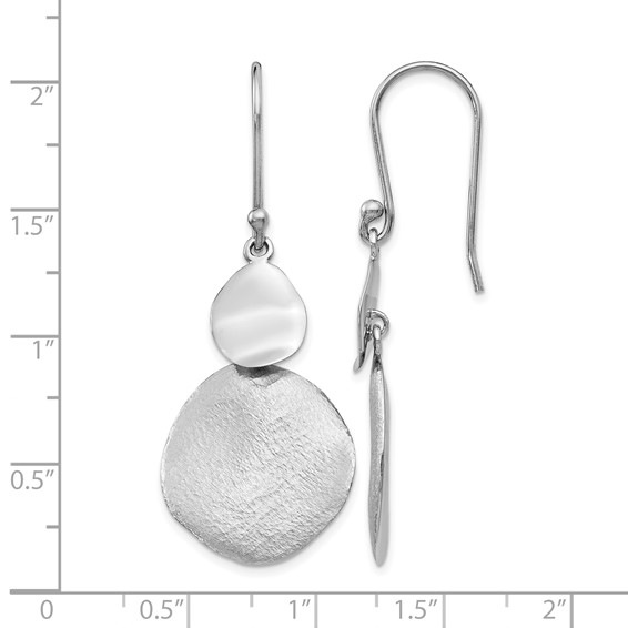 Leslie's Sterling Silver Radiant Essence Polished Textured Dangle Earrings
