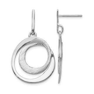 Leslie's SS RH-plated Radiant Essence Textured Post Dangle Earrings