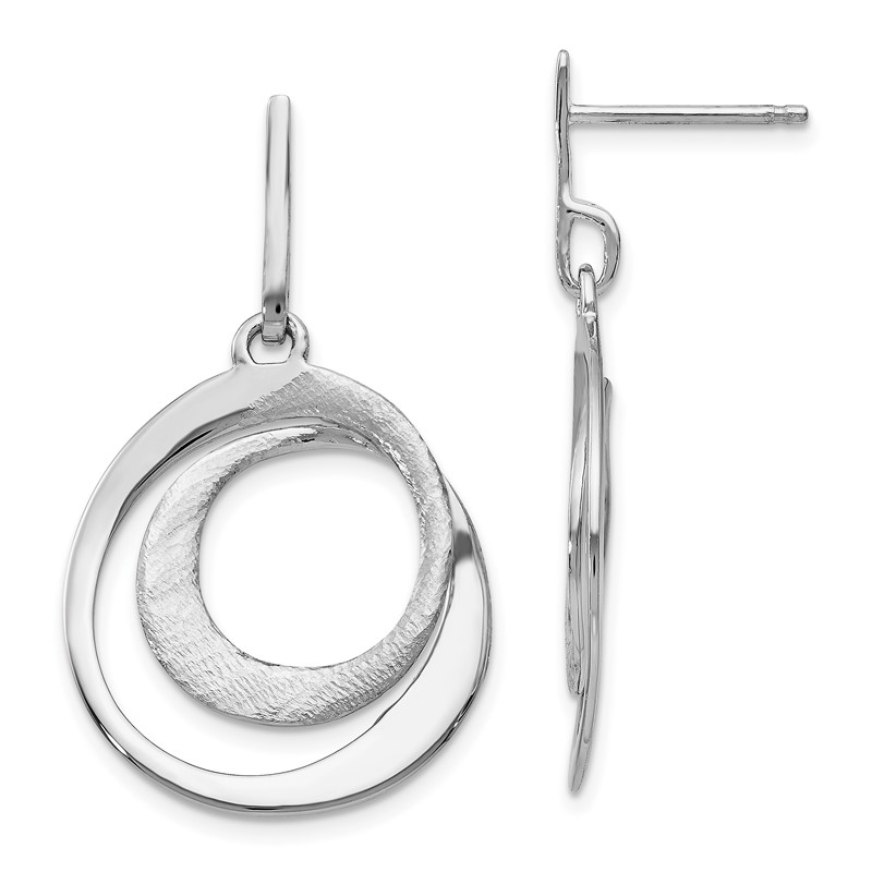 SS RH-plated Radiant Essence Textured Post Dangle Earrings