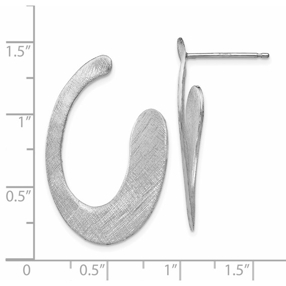 Leslie's Sterling Silver Scratch-finish Drop Post Earrings