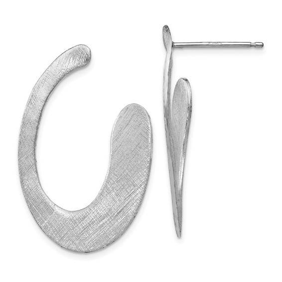 Leslie's Sterling Silver Scratch-finish Drop Post Earrings