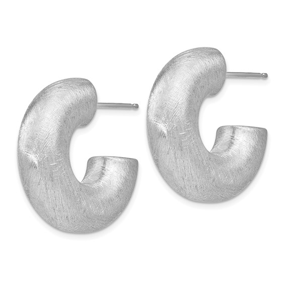 Leslie's Sterling Silver Radiant Essence J Hoop Post Earrings