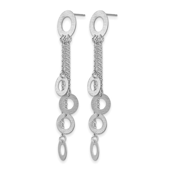 Leslie's Sterling Silver Rhodium Brushed & Polished Post Dangle Earrings