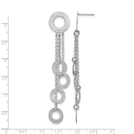 Leslie's Sterling Silver Rhodium Brushed & Polished Post Dangle Earrings