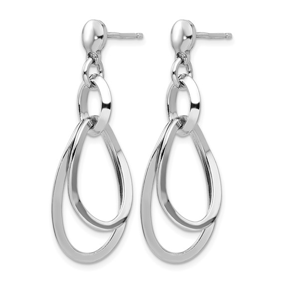 Leslie's Sterling Silver Rhodium-plated Polished Dangle Earrings