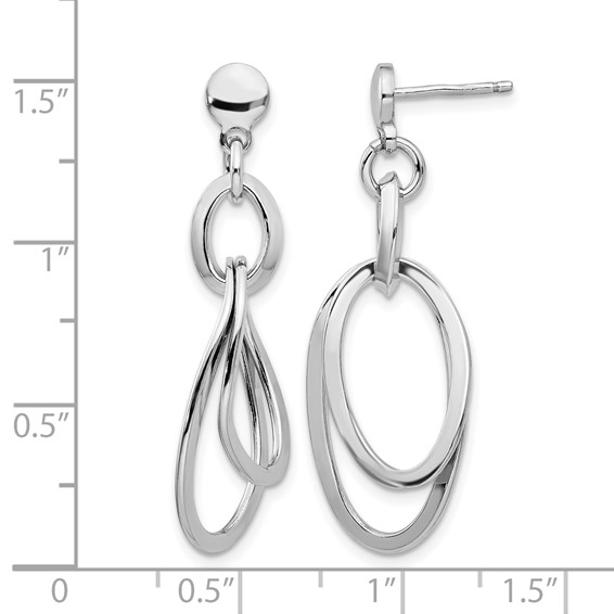 Leslie's Sterling Silver Rhodium-plated Polished Dangle Earrings