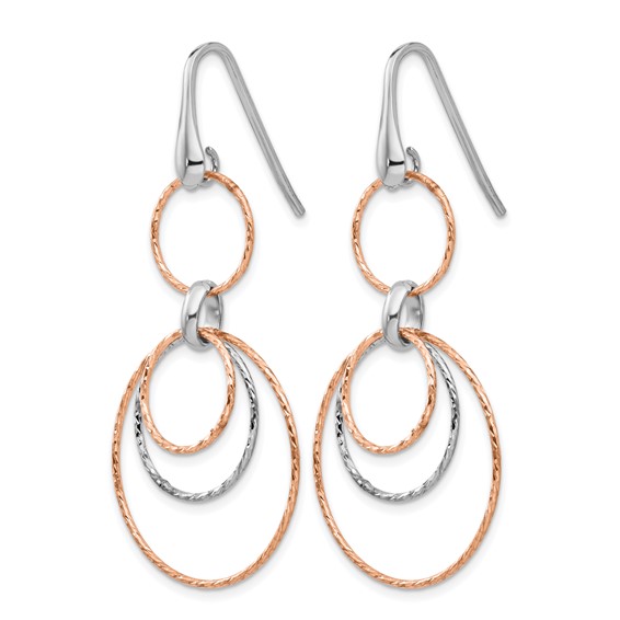 Leslie's Sterling Silver Rose-Gold-plated D/C Dangle Earrings