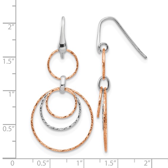 Leslie's Sterling Silver Rose-Gold-plated D/C Dangle Earrings