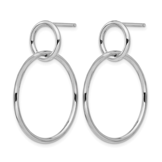 Leslie's Sterling Silver RH-plated Polished Post Dangle Earrings