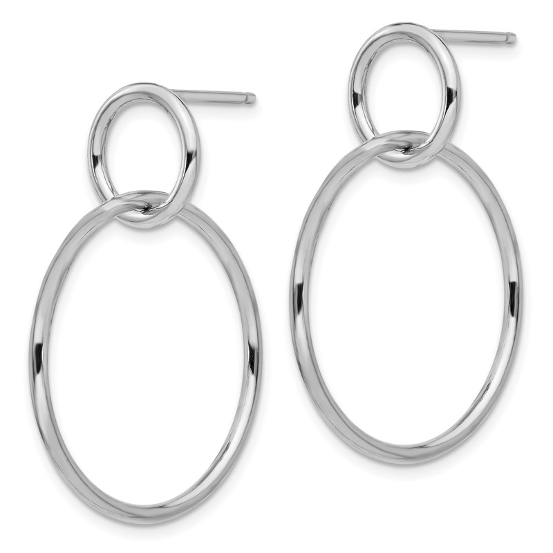 Sterling Silver RH-plated Polished Post Dangle Earrings