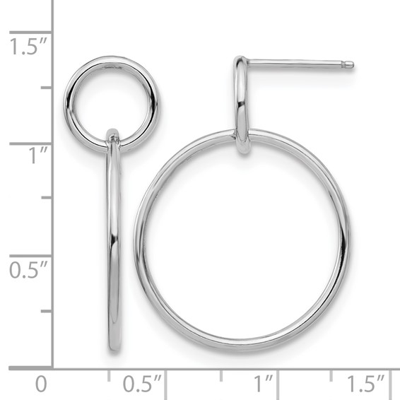 Leslie's Sterling Silver RH-plated Polished Post Dangle Earrings