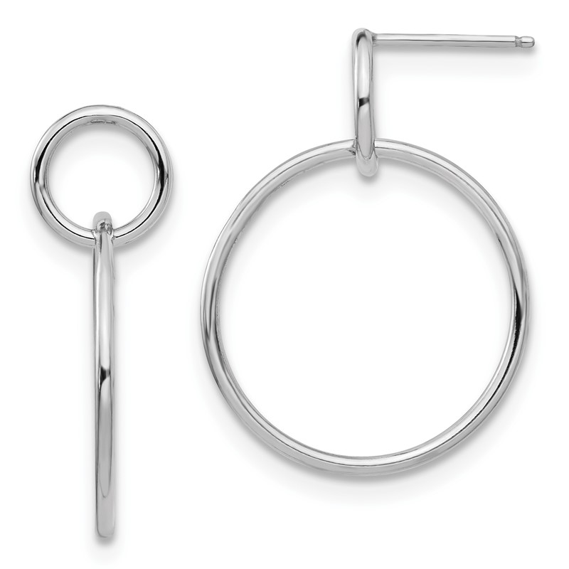 Sterling Silver RH-plated Polished Post Dangle Earrings