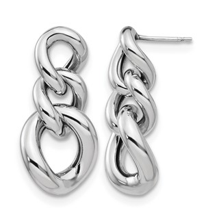 Leslie's Sterling Silver RH-plated Polished Post Dangle Earrings