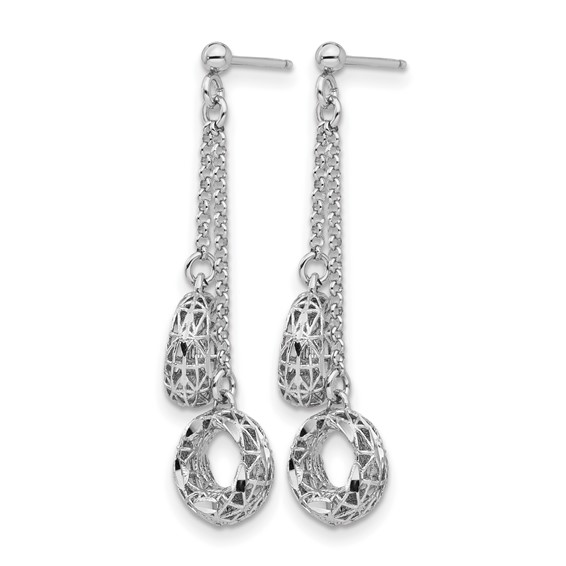 Leslie's Sterling Silver Polished D/C Circle Dangle Earrings
