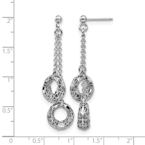 Leslie's Sterling Silver Polished D/C Circle Dangle Earrings