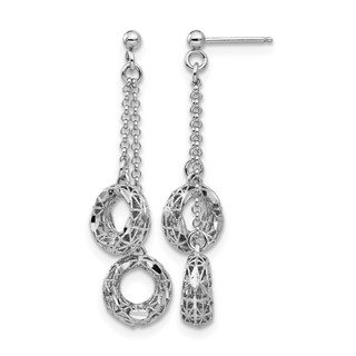 Leslie's Sterling Silver Polished D/C Circle Dangle Earrings