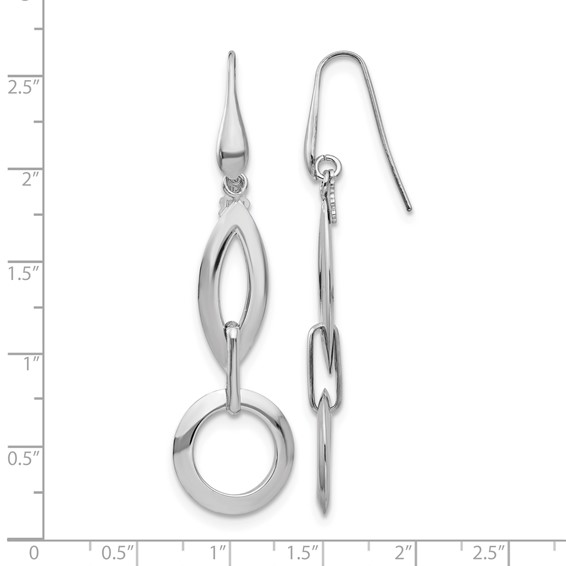 Leslie's Sterling Silver RH-plated Dangle Earrings