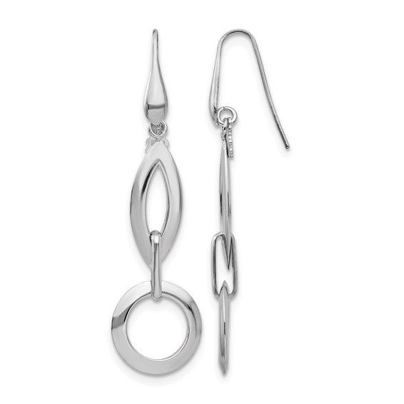 Leslie's Sterling Silver RH-plated Dangle Earrings