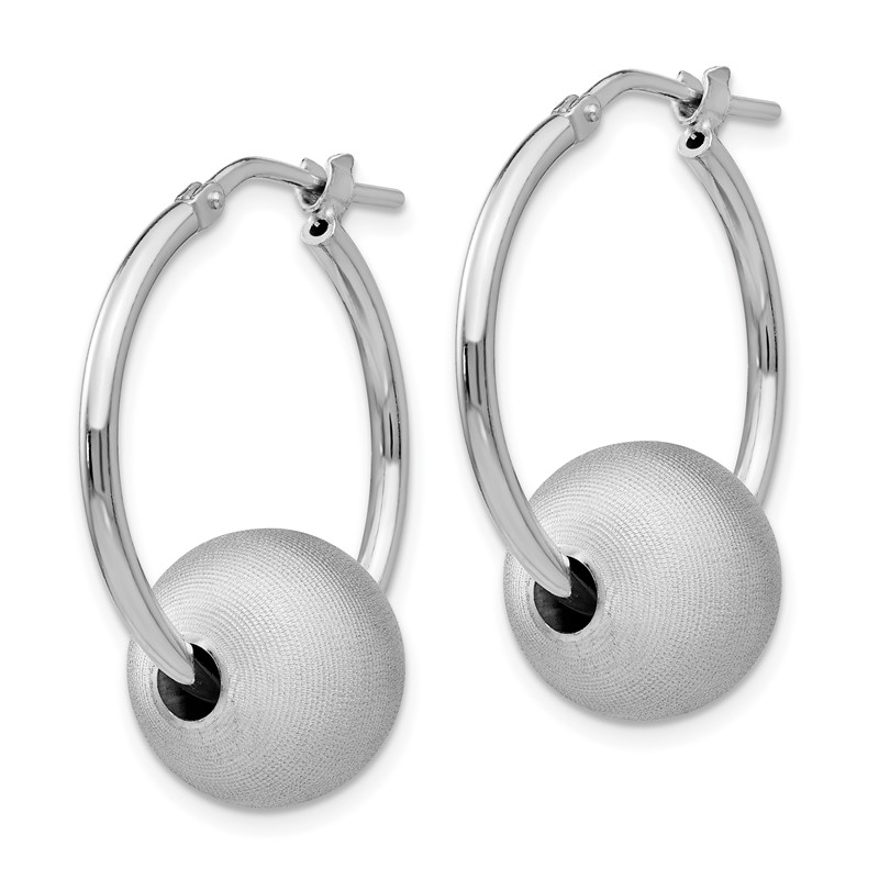 SS RH-plated Radiant Essence Brushed & Polished Hoop Earrings