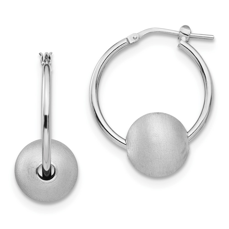 SS RH-plated Radiant Essence Brushed & Polished Hoop Earrings