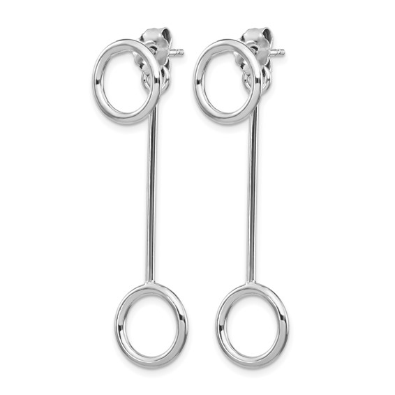 Leslie's Sterling Silver Rhod-plt Polished Front & Back Post Dangle Earring