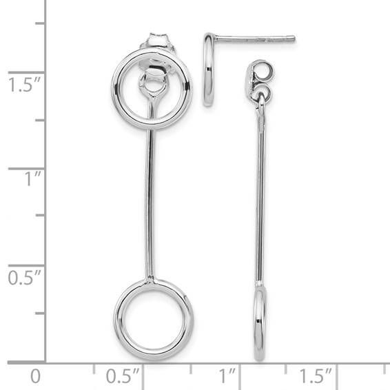 Leslie's Sterling Silver Rhod-plt Polished Front & Back Post Dangle Earring
