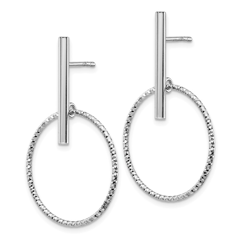 Sterling Silver Rhod Radiant Essence D/C Post Dangle Earrings