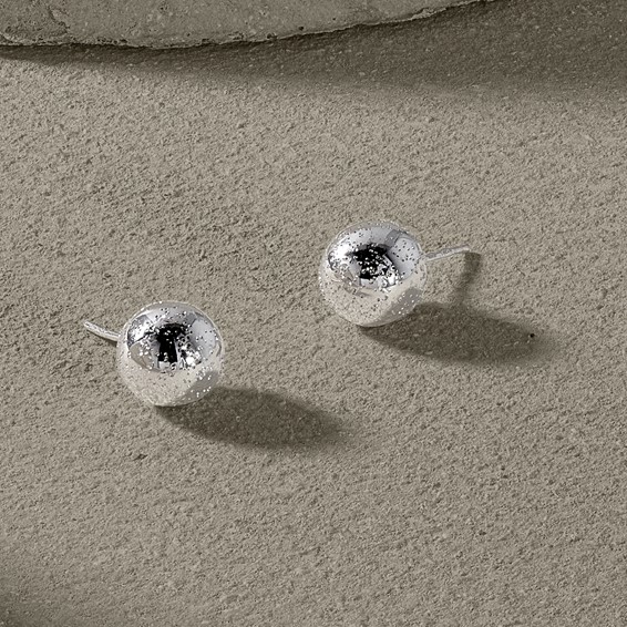 Leslie's Sterling Silver Rhod Radiant Essence 10mm Ball Post Earrings