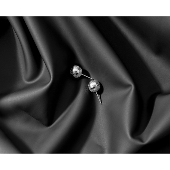 Leslie's Sterling Silver Rhod Radiant Essence 10mm Ball Post Earrings