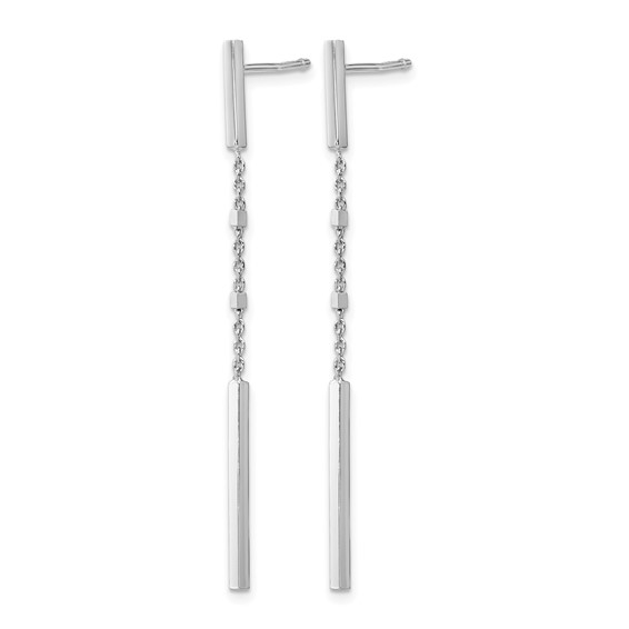 Leslie's Sterling Silver Rhodium-plated Polished Post Dangle Earrings