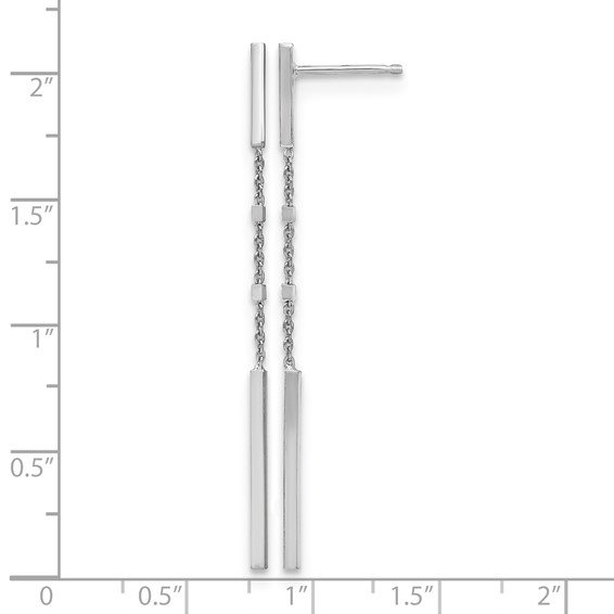 Leslie's Sterling Silver Rhodium-plated Polished Post Dangle Earrings