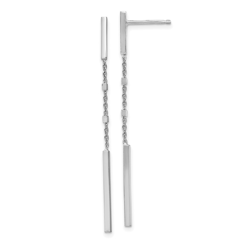 Sterling Silver Rhodium-plated Polished Post Dangle Earrings