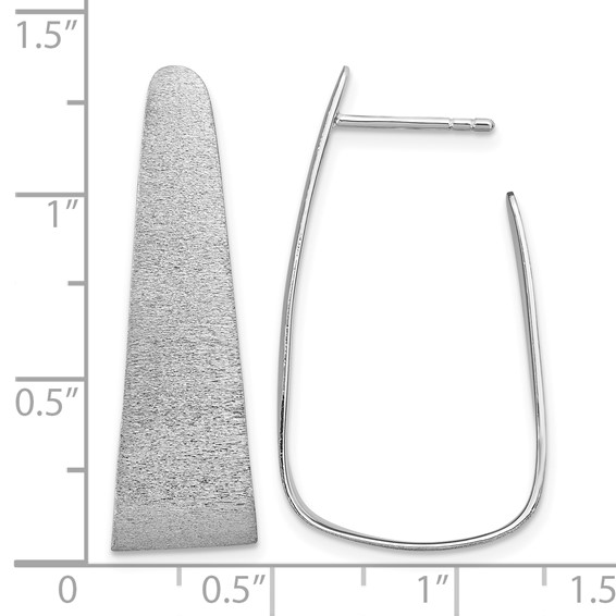 Leslie's Sterling Silver Rhodium-plated Sand-finish Post Dangle Earrings