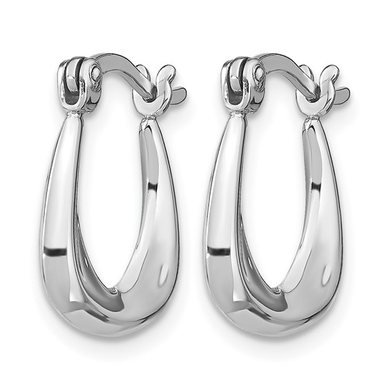 Leslie's Sterling Silver Rhodium-plated Huggie Earrings