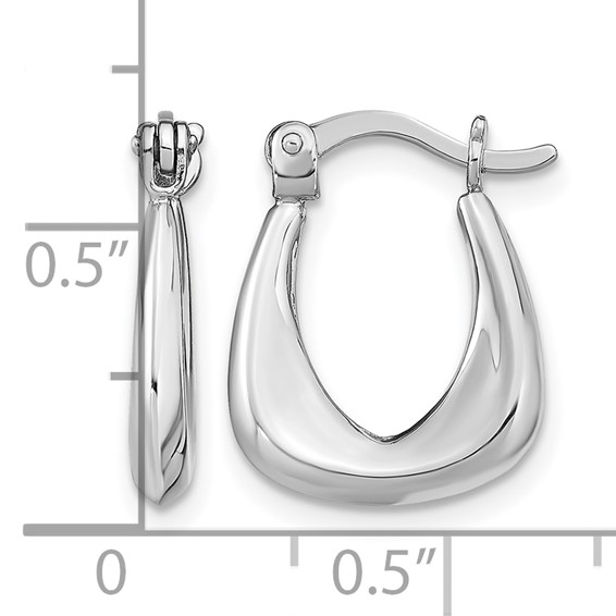 Leslie's Sterling Silver Rhodium-plated Huggie Earrings