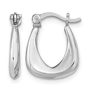 Leslie's Sterling Silver Rhodium-plated Huggie Earrings